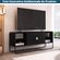 Rack Organico Luna Artesano 150 cm -larg- em MDP Nero Duas Gavetas Base Metal Preto -6-